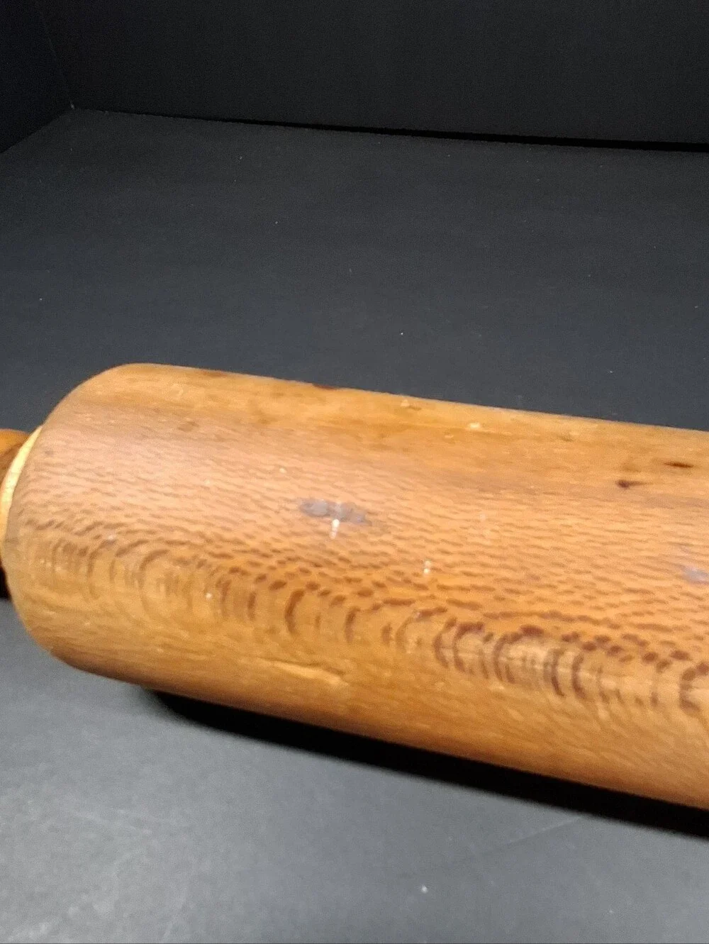 Vtg Wooden Rolling Pin 19” Primitive Farmhouse Baking Kitchen Decor Grandma Core